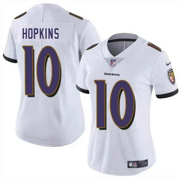 Womens Baltimore Ravens #10 DeAndre Hopkins White 2025 Vapor Jersey Dzhi